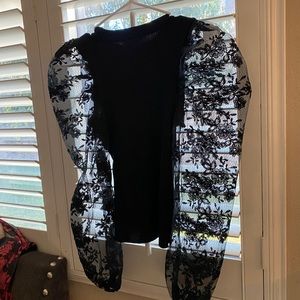 elegant sheer armed blouse